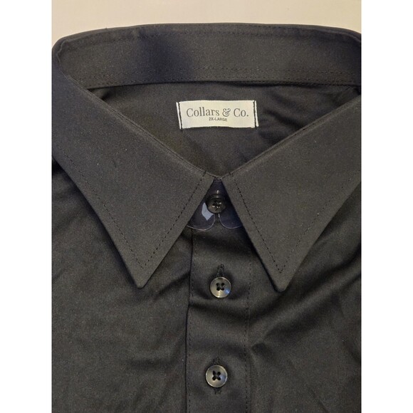 NWOT Collars & Co Mens 2XL English Spread Collar Polo Shirt - Black - Picture 5 of 8